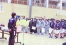 第４５回ＵＴＹ旗山梨県ミニバスケットボール大会表彰式にランとニコが参加